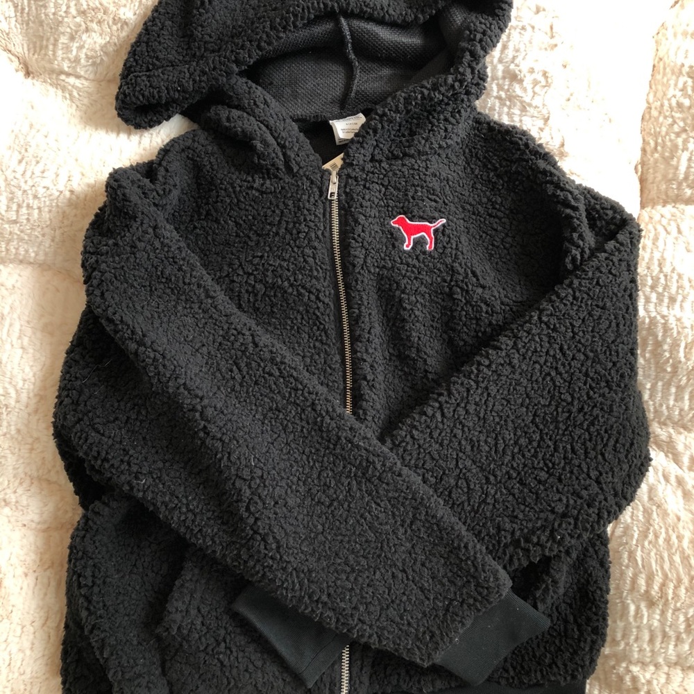 VS Pink OSU fuzzy jacket